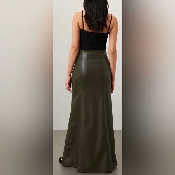 Nanushka Carlotta Faux Leather Maxi Skirt in Storm Evergreen - M - Picture 2 of 9